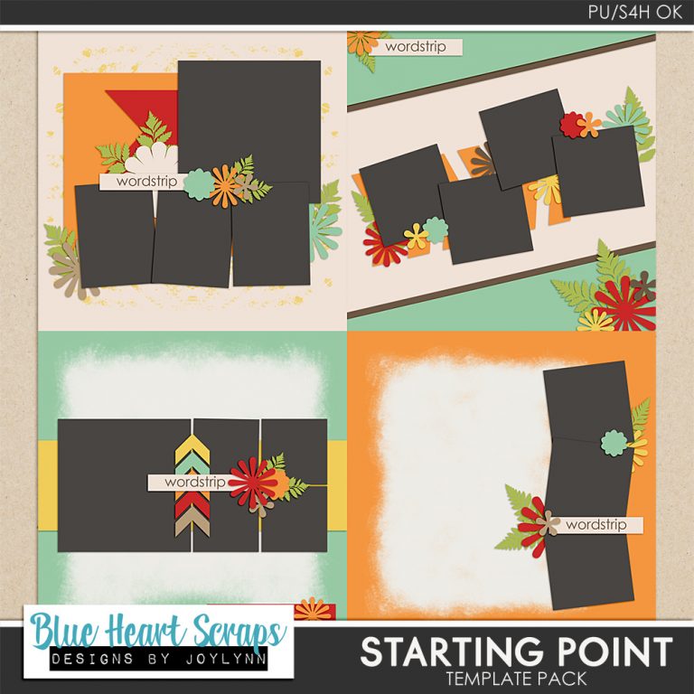 Starting Point Templates + Freebie Blue Heart Scraps